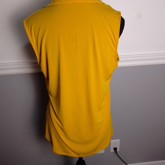 Jones new york sleeveless top collar Yellow Size Medium Lightweight Professional - Picture 7 of 7